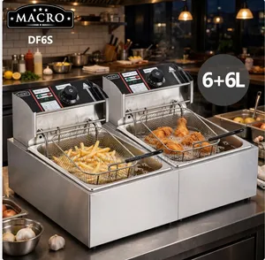 Macro Double Deep Fryer 12L - DF6S - Commercial - New