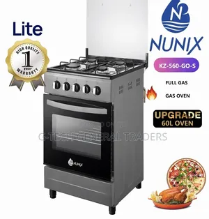 Nunix Cooker ya Gesi 4 Burner na Oven ya Gesi KZ-560-GO-S