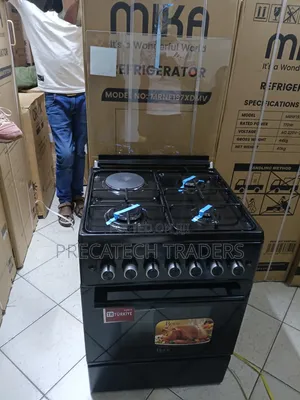 Jiko la Roch 60x60 la Kusimama na Oven - Nyeusi