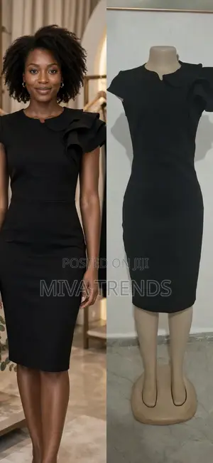 Classy Black Official Cotton Dress