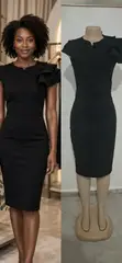 Classy Black Official Cotton Dress - 1