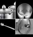 Stainless Steel Sugar Dish with Glass Lid - 2