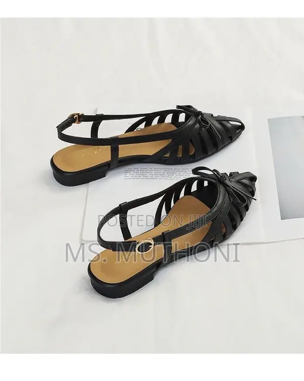 Viatu vya Wanawake vya Kifaransa vya Kufunga Kifundo vya Kusuka vya Slingback - Size 37 - 1