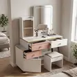 LED Square Mirrored Vanity Set - White - 1