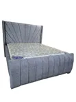 Kitanda cha Kisasa cha Upholstery na Godoro - Grey - 1