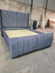 Kitanda cha Kisasa cha Upholstery na Godoro - Grey - 2