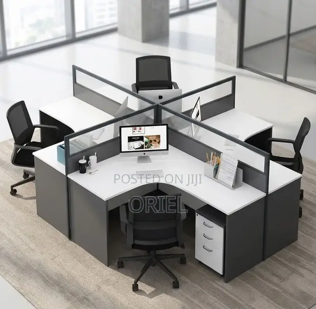 4-Way Ofisi Workstation Desk - Mpya Kabisa - 1