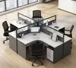 4-Way Ofisi Workstation Desk - Mpya Kabisa - 3