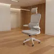 Kiti cha Ofisi cha Mtendaji cha Ergonomic - Kitambaa Nyeupe - 4