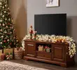 Pre-Lit Snow-Flocked Spruce Garland (2.7M) - 1