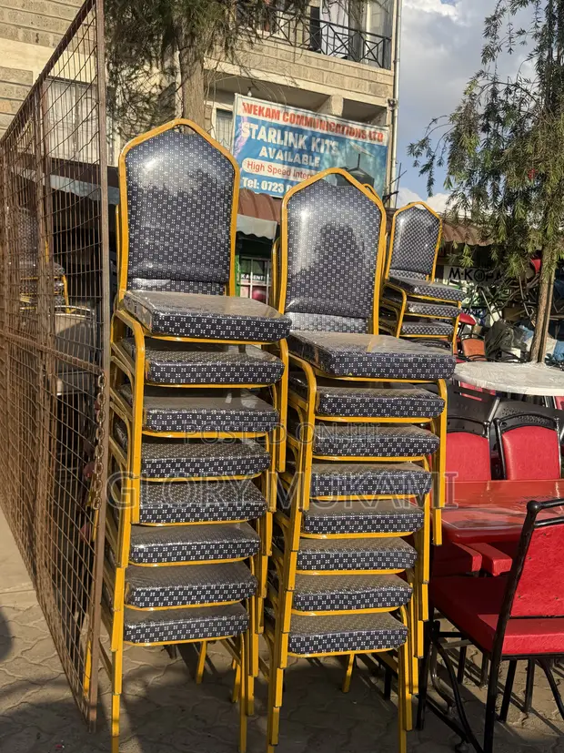 Viti vya Mikutano vya Polythene vya Bluu na Rangi ya Dhahabu - 1