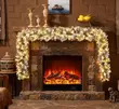 2.7M Frosted Holiday Fireplace Greenery Garland - 2