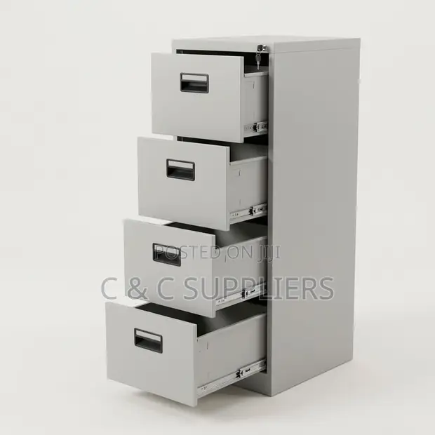 4-Drawer Metallic Storage Locker - Nyeupe - 1