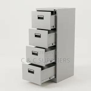4-Drawer Metallic Storage Locker - Nyeupe