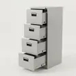 4-Drawer Metallic Storage Locker - Nyeupe - 1