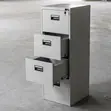 4-Drawer Metallic Storage Locker - Nyeupe - 3