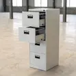 4-Drawer Metallic Storage Locker - Nyeupe - 4