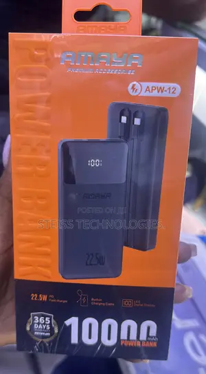 Amaya 10000mAh 22.5W Powerbank with Built-in Cable