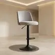 White Adjustable Swivel Barstool - 4