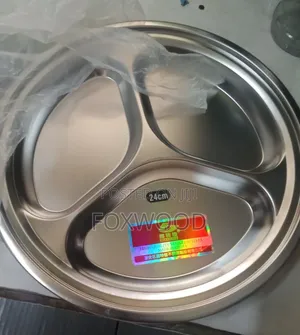 24cm Stainless Steel Partitioned Dinner Plate (6pcs)