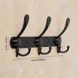Black Stainless Steel Wall-Mounted Hook Rack - 3