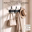 Black Stainless Steel Wall-Mounted Hook Rack - 4