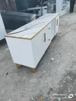 Modern Rectangular TV Stand with Marble Top - 2