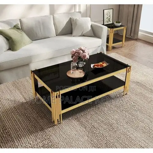 Modern Rectangular Coffee Table - Black Glossy - 1