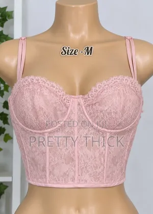 Pink Lace Corset Top - Size M