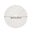 White Plush Christmas Tree Skirt 90cm Gold Snowflake - 3