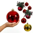 Large 15cm Christmas Baubles - Gold & Red - 2