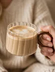 Vikombe vya Latte vya Kioo cha Borosilicate chenye Ribbed (6pc) - 2