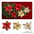 Glitter Poinsettia Christmas Tree Flowers - 1
