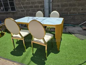 Modern 4 Seater Glass Top Dining Table