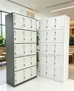 Grey 15-Locker Metallic Office Filing Cabinet