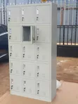 Grey 15-Locker Metallic Office Filing Cabinet - 2