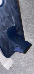 iPhone 15 Pro Max Blue Leather Case with Stand - 1