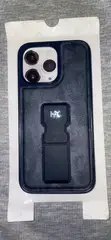 iPhone 15 Pro Max Blue Leather Case with Stand - 2