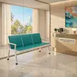 Three-Seater Padded Leather Reception Bench - 2