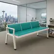 Three-Seater Padded Leather Reception Bench - 3