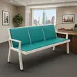 Three-Seater Padded Leather Reception Bench - 4