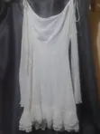 Shein White Sleeveless Dress yenye Ruffle Hem - 2