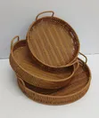 Handmade Rattan Decor and Serving Trays - 1