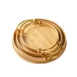 3pc Bamboo Decor & Serving Trays with Gold Handles - 1