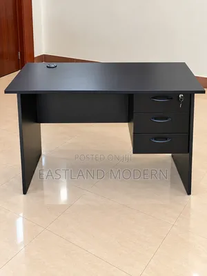 Black Office Desk with 3 Drawers