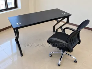 Black Office Desk with Mesh Chair