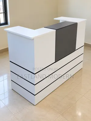 Modern Reception Desk - White and Grey