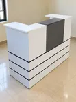 Modern Reception Desk - White and Grey - 4