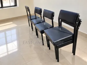 Black Leather Office Chairs - Set of 4