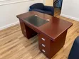 Executive Office Desk - Mahogany & Black - 1